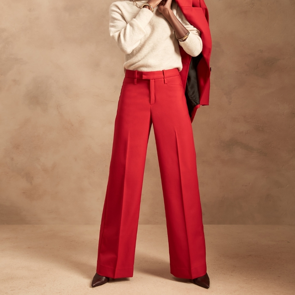 Wide-Leg Italian Wool Pants